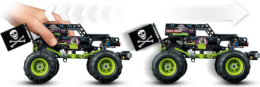 Camion à rétrofriction LEGO 42118 Grave Digger 2-en-1, Set Technic 7 ans