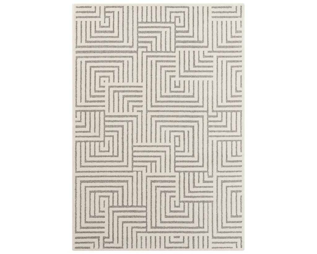 Tapis Moderne New York 160x230 cm Creme Gris - Idéal Salon cosy