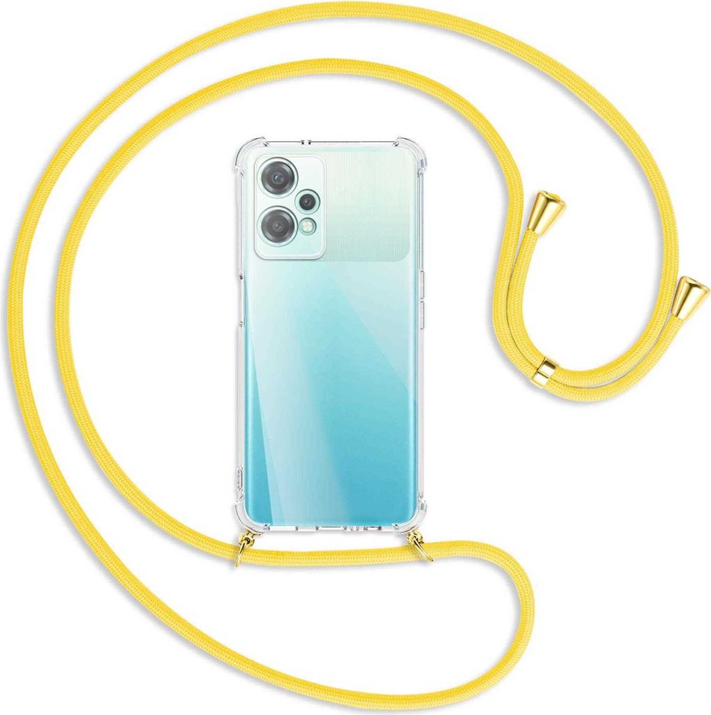 Handykette Backcover-Schutzhülle mit Band (Metall goldfarben) für OnePlus Nord CE 2 Lite 5G (CPH2381) - gelb