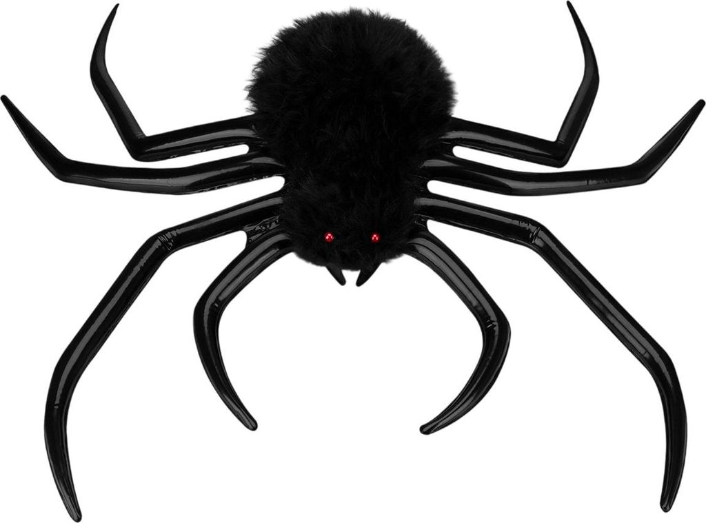 Halloween-Dekorationen, Spinne, aufblasbare riesige Halloween-Spinnen-Requisite, gruselige, haarige, gefälschte Spinnen-Dekoration mit roten Augen