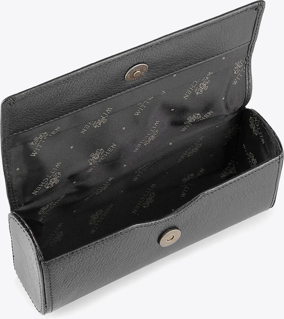 Étui à lunettes rigide en cuir naturel noir pour homme Wittchen chic