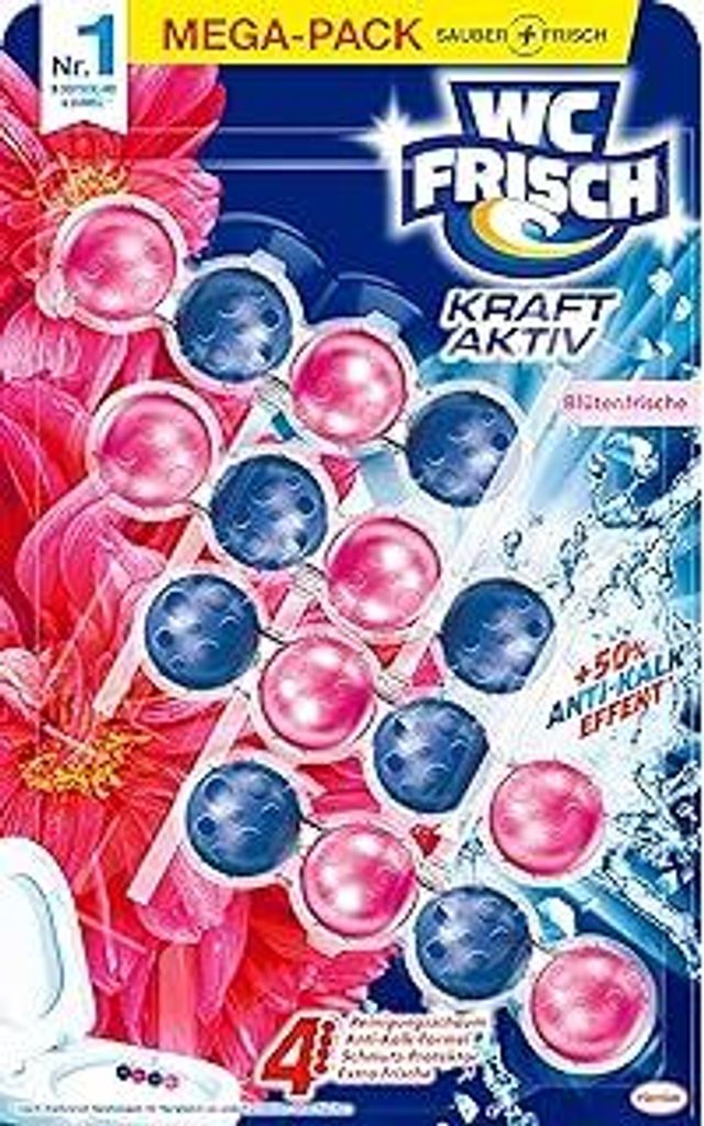 WC FRISCH Kraft Aktiv Duftspüler Blüten-Frische (200 g), WC Reiniger für Reinigung bei jeder Spülung, Duftsteine für langanhaltend frischen Du...