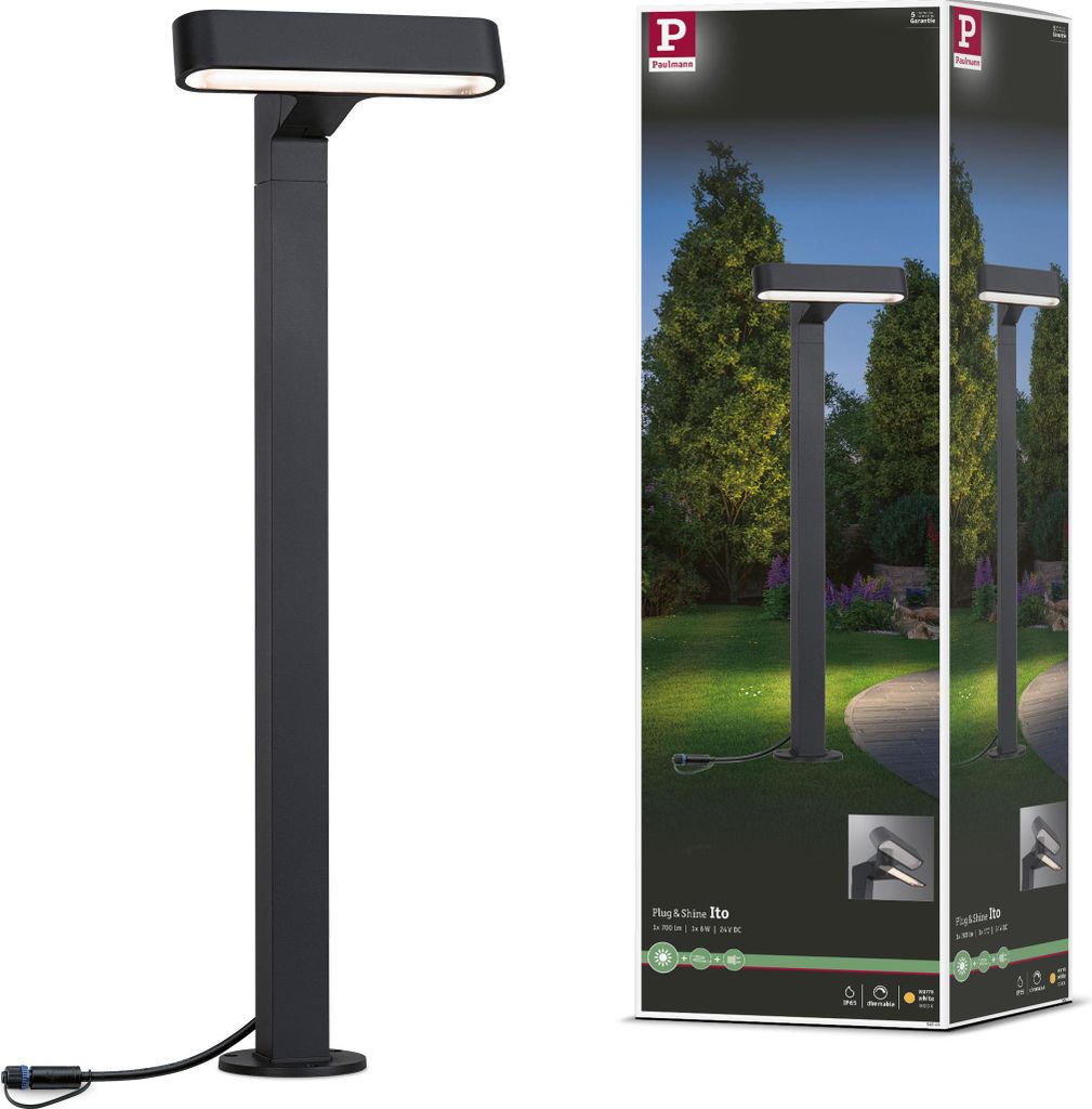 Paulmann Plug & Shine LED Pollerleuchte Ito Einzelleuchte Produktbild 
