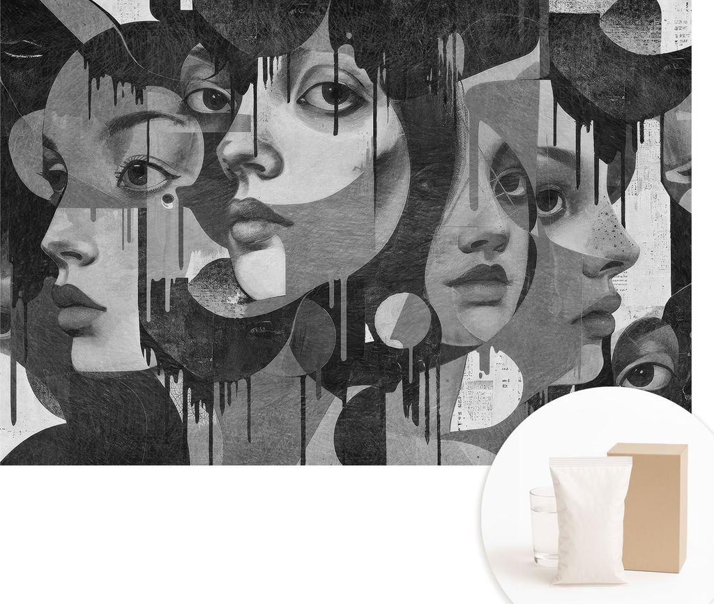 Fototapete - Wandbilder für Wohnzimmer - 104x70 cm - Dekorative Wandfolie - Modernes Design für Wanddekoration - Tapeten für Innenräume - Fraue...