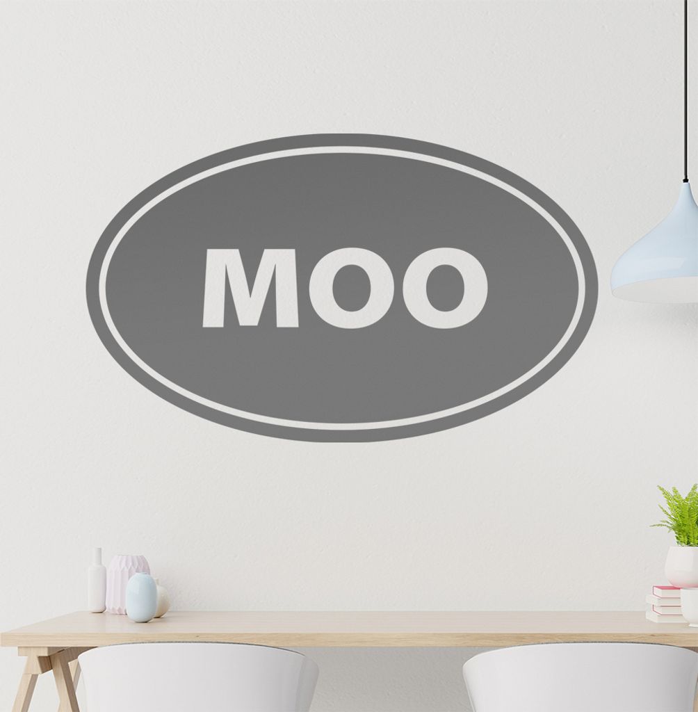 MOO Wandtattoo in 6 Größen - Wandaufkleber Wall Sticker - Dekoration, Küche, Wohnzimmer, Schlafzimmer, Badezimmer