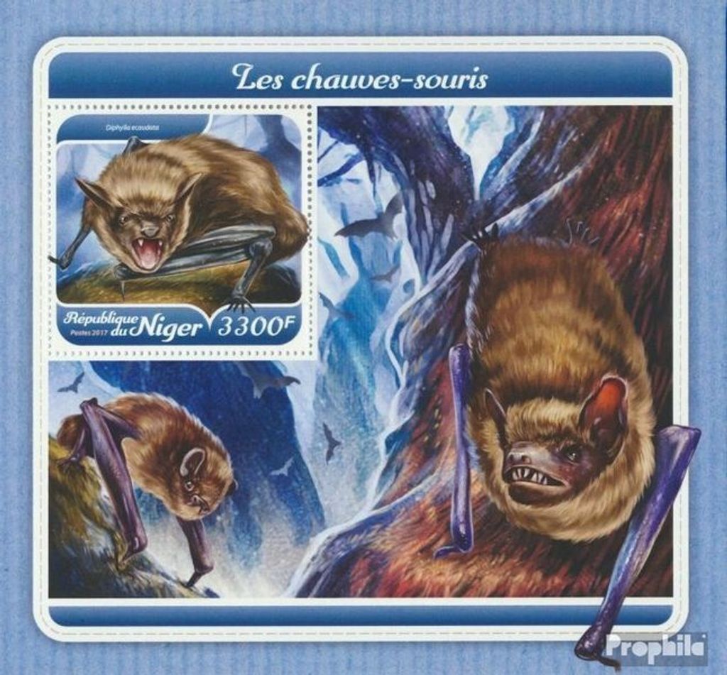 Briefmarken Niger 2017 Mi Block 784 (kompl. Ausg.) postfrisch Fledermäuse