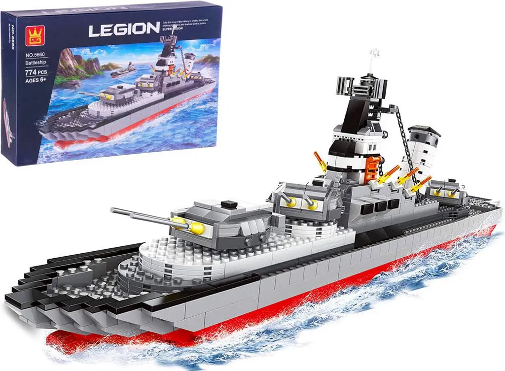 Wange Legion 5660 Cuirassé Militaire 774 Pièces - Modèle de Collection