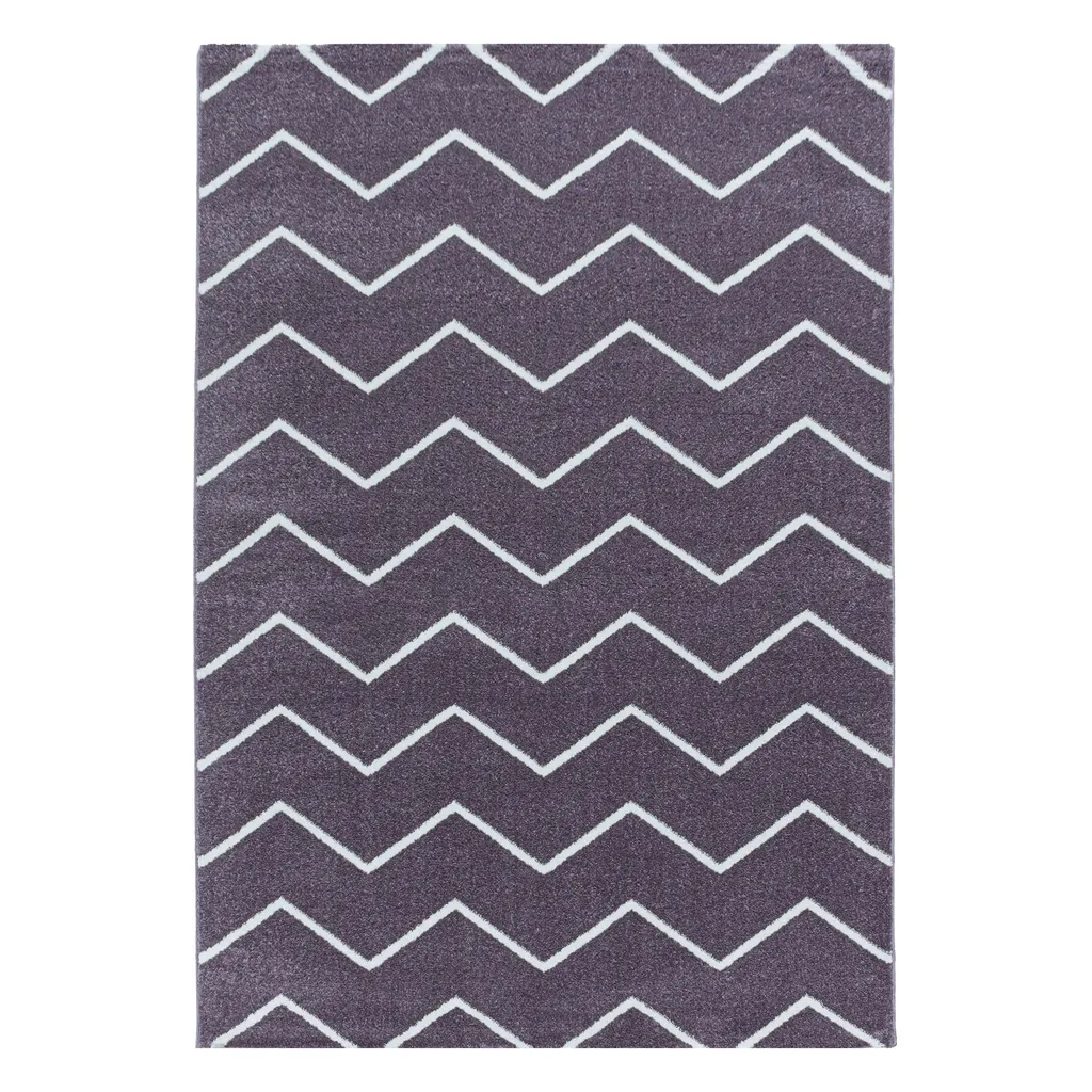 Tapis antibruit Rio Zigzag lilas 80x250cm : confort et silence chez soi