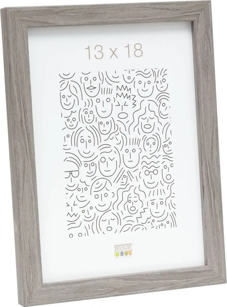 Cadre bois gris Deknudt 15x15 cm avec verre de protection haute qualité