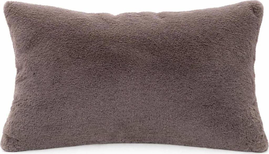 Dekokissen 30x50cm ohne Füllung Taupe PLÜSCH Bär Schlicht Produktbild 
