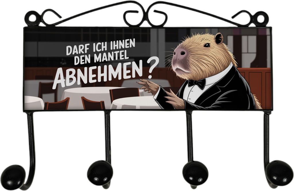 Capybara Kellner Kleiderhaken Leiste mit 4 Haken - Garderobe abnehmen