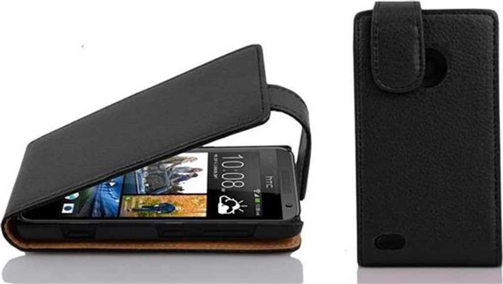 Cadorabo Schutzhülle für HTC Desire 300 Hülle in Schwarz Flip Etui Handyhülle Case Cover Kunstleder