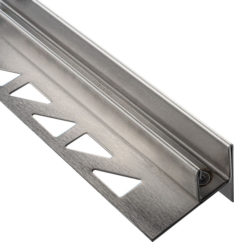 Glashalter- Duschprofil, Keil- Gefälle-Profil begehbare Dusche H19 G13 Rechts 100cm gebürstet