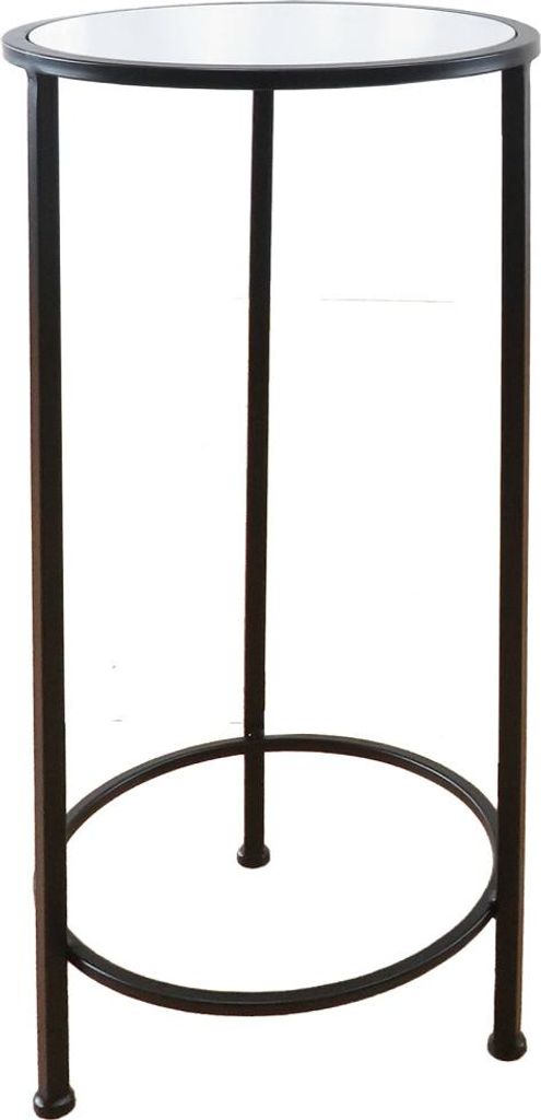 TrendLine Beistelltisch Marmoroptik Metall Ø 30 x 70 cm schwarz matt