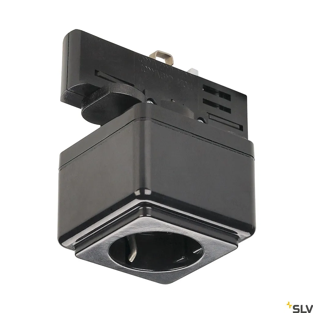 SLV EUTRAC Prise de courant sur rail triphasé noir - Adaptateur 145990