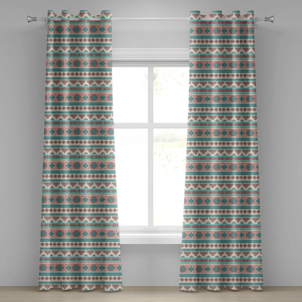 Tende Decorative 2 Pannelli Design Etnico 280x245cm Abakuhaus