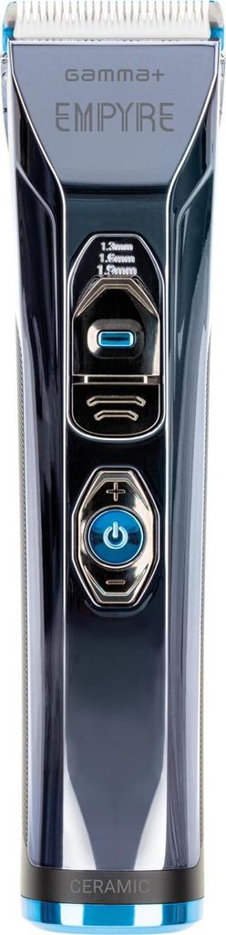 GAMMA+ Empyre Professional Men's Hair Clipper with 3-Speed Rotary Motor, White Ceramic Blade, 300 Minutes Cordless Autonomy, Adjustable Blade Butto...