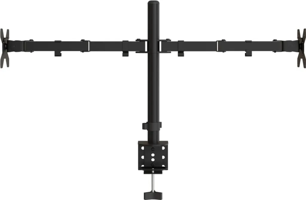 vidaXL Support de table pour 2 écrans Noir en Acier VESA 75/100 mm - 5