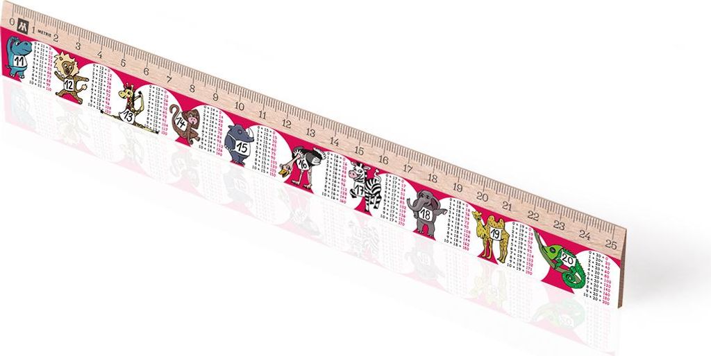Metrie | Didakt-M07, Dřevěné pravítko s potiskem | Velká Obrázek produktu 