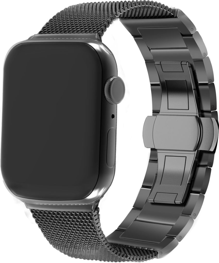 Strap-it Apple Watch Milanese Stahlarmband (Schwarz)