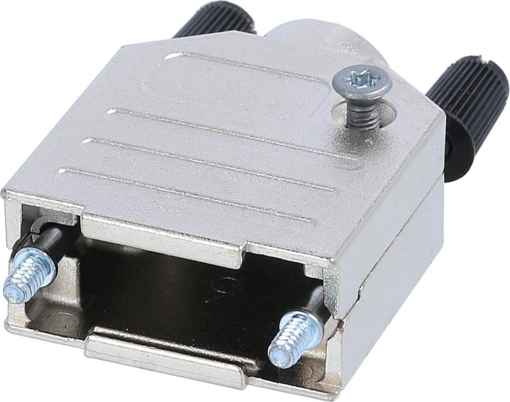 D-Sub Metallgehäuse passend für D-Sub Einsatz 9-polig, 15-polig (HD) gerade, Klemmbereich 4,0mm - 11,7mm - 1 Stück