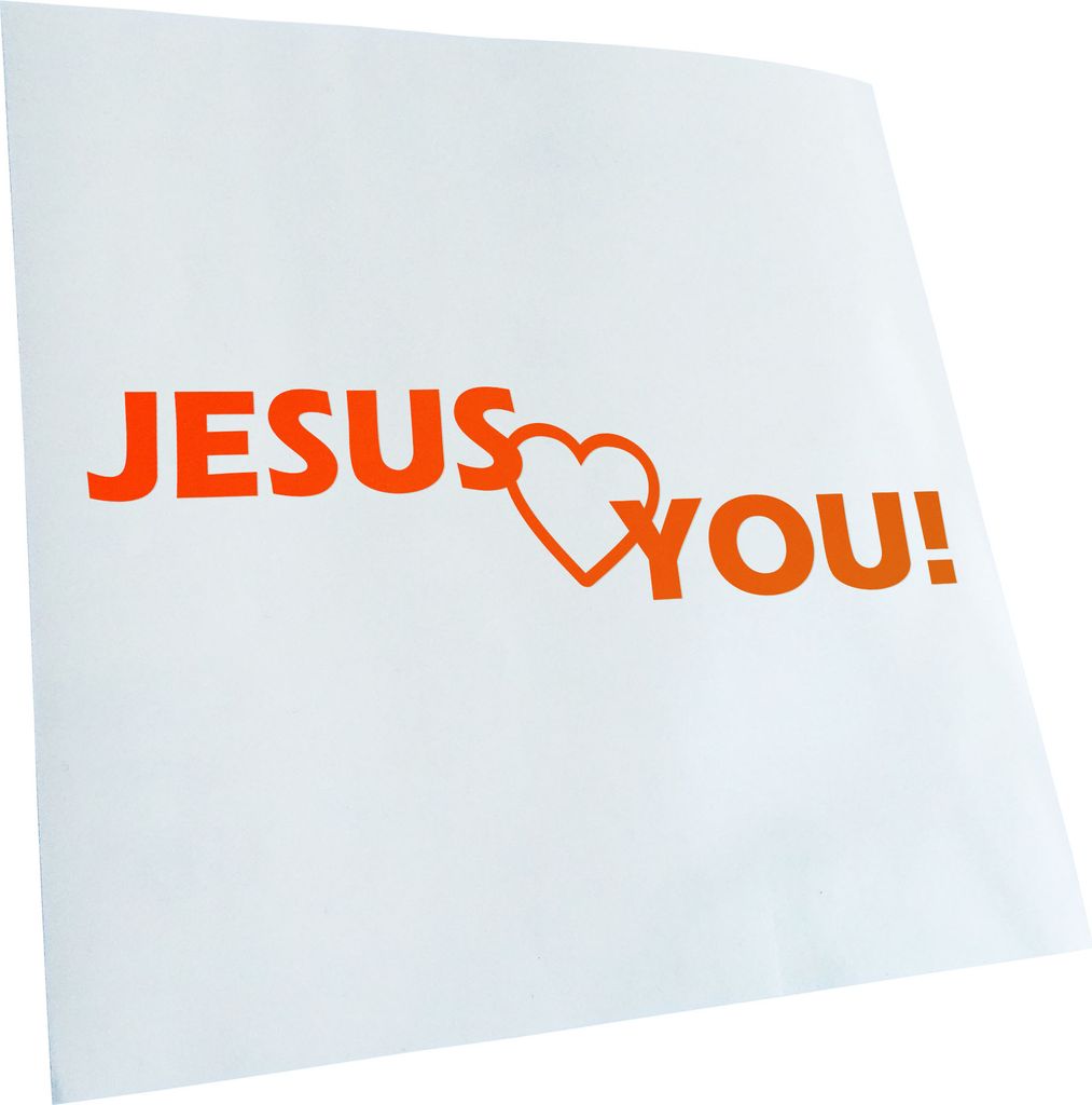 Kiwistar - Autoaufkleber - Jesus Love You Christentum Heckscheibenaufkleber - Aufkleber für Auto Kfz Fahrrad, LKW, Truck Mofa