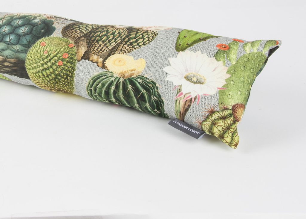 SCHÖNER LEBEN. Zugluftstopper Kakteen grau grün div. Größen Auswahl 90cm Länge