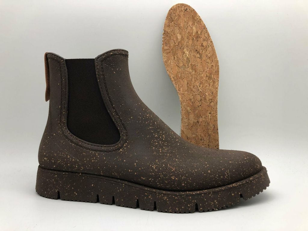 Vegane Herren Chelsea Stiefeletten, wasserdicht, robust, mit recyceltem Kork