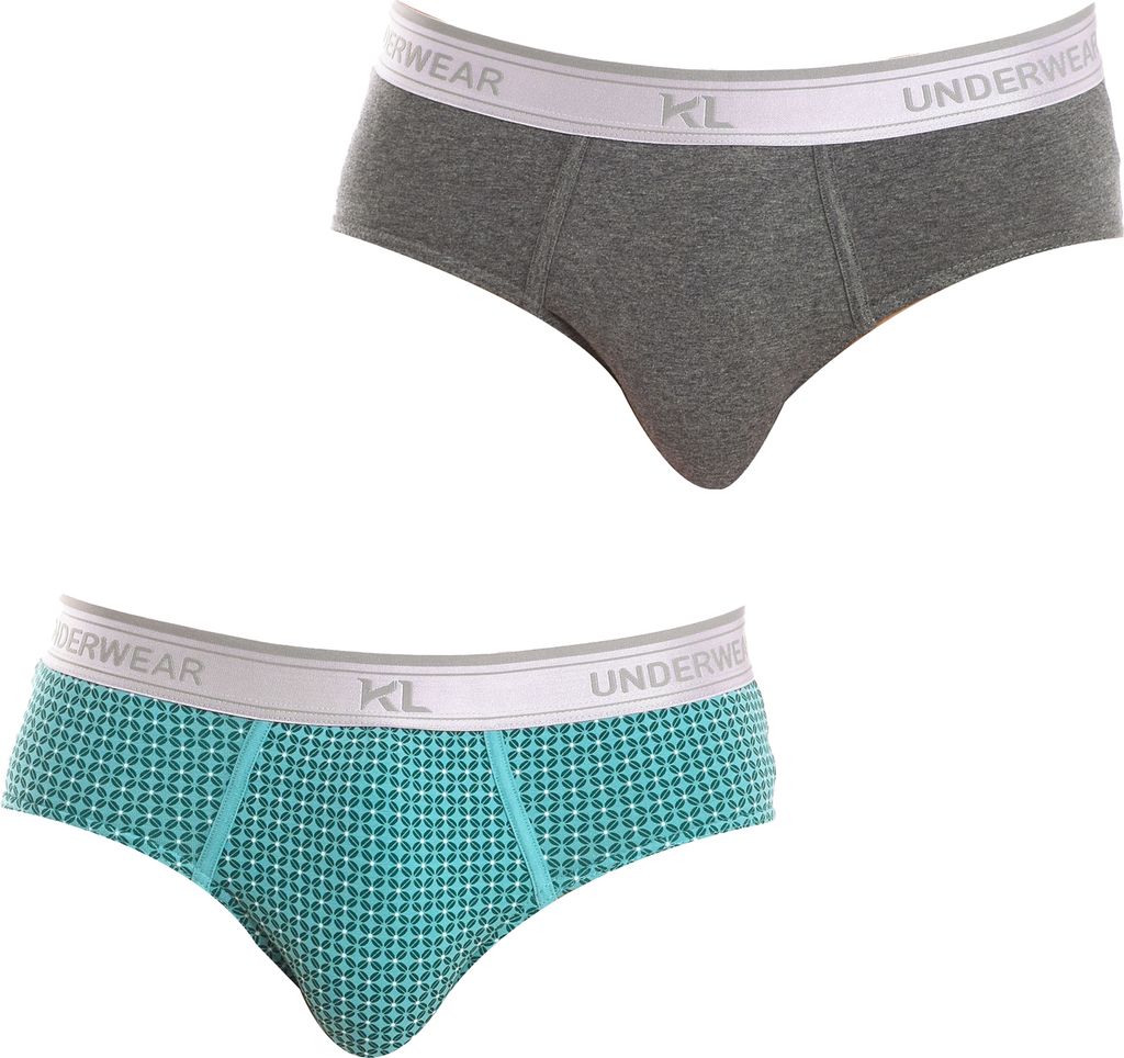 Kisses&Love Pack-2 Slips Lustiger atmungsaktiver Stoff KLS1 Mann