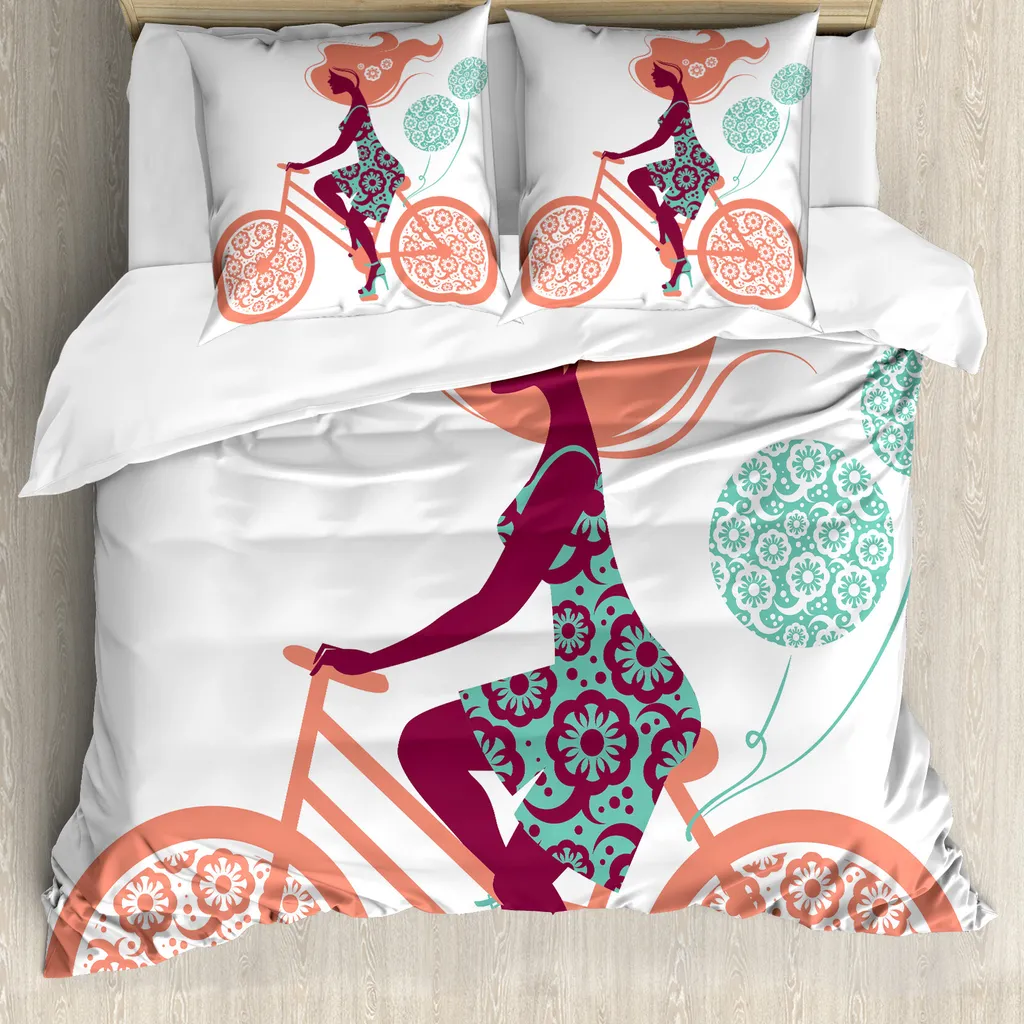 Copripiumino ABAKUHAUS Fiori Corallo 200x200: Set Letto Antiacaro Top