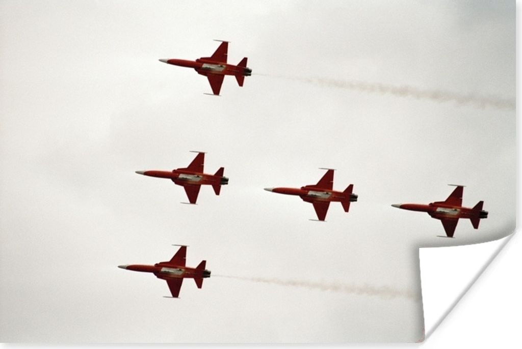 MuchoWow Poster Fünf Jets im Flug 60x40 cm - Schlafzimmerdekoration