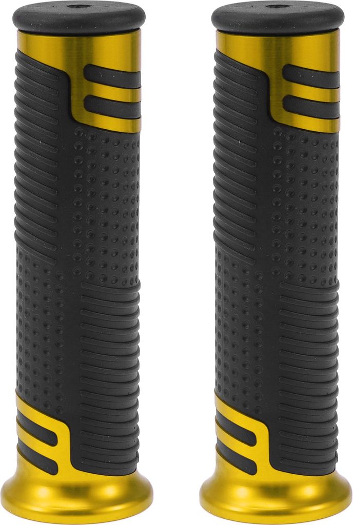 7/8" 22mm 15/16" 24mm Universelle Motorrad Griffe Abdeckung Rutschfest Aluminiumlegierung Gummi Lenker Griffe Für Motorroller Scooter Goldton 1 Paar