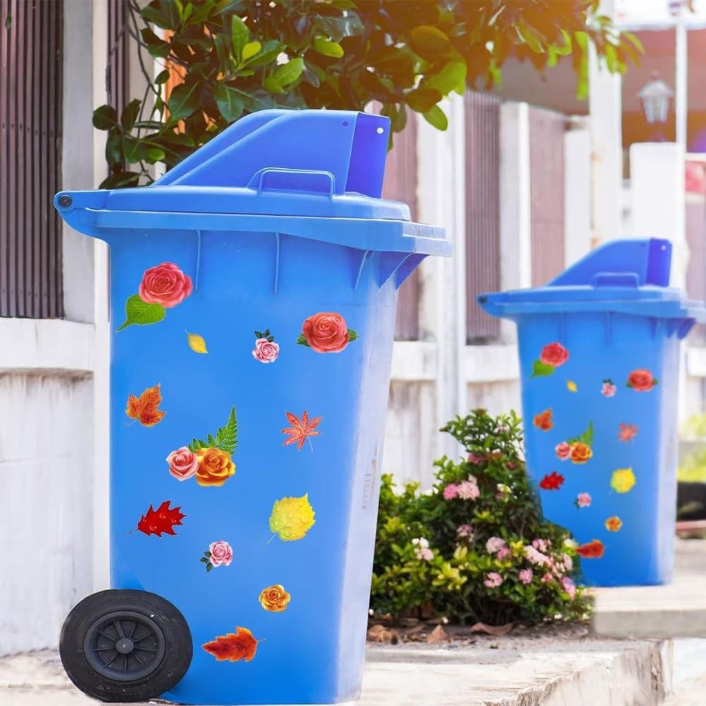 Wasserdichte Mülltonnen Aufkleber - Dekorativ und Selbstklebend - Rosa