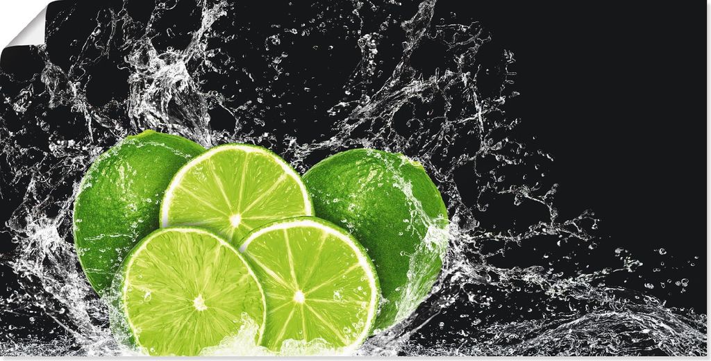 ARTland Poster Limone mit Spritzwasser Größe: 60x30 cm