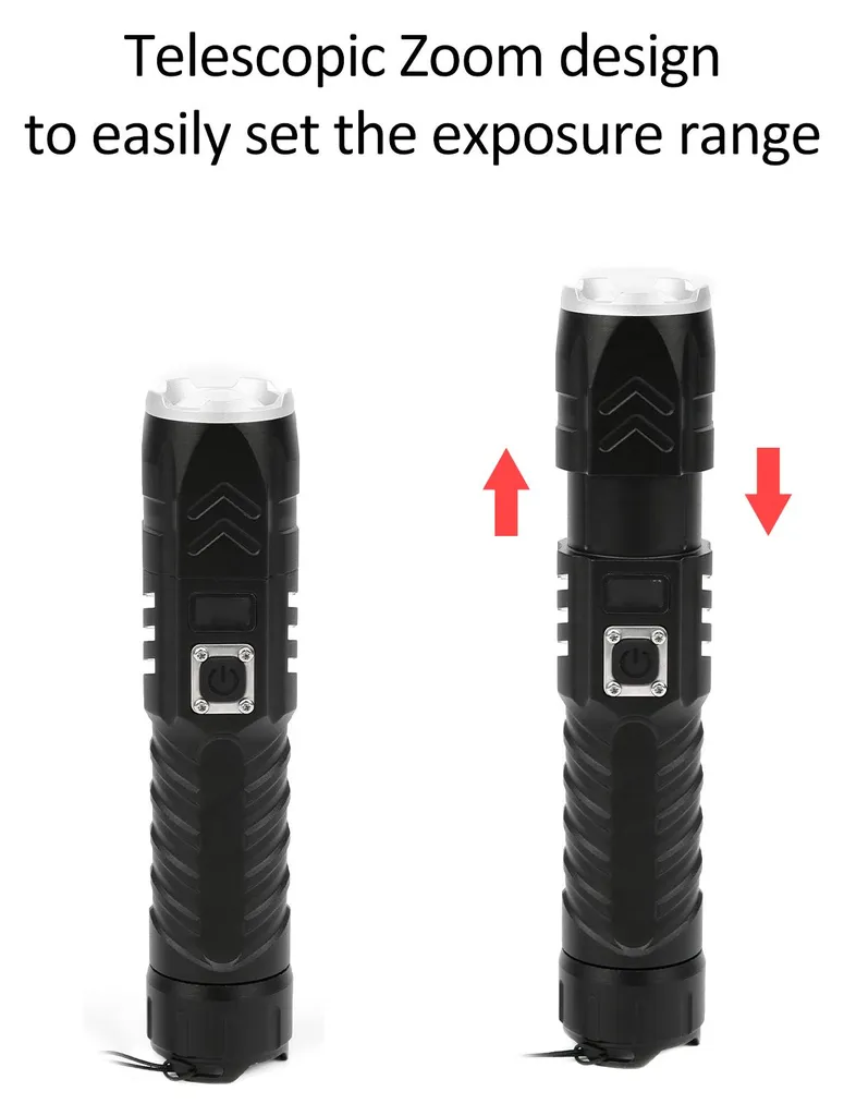 Projecteur à main rechargeable USB avec zoom réglable et écran LCD - 5