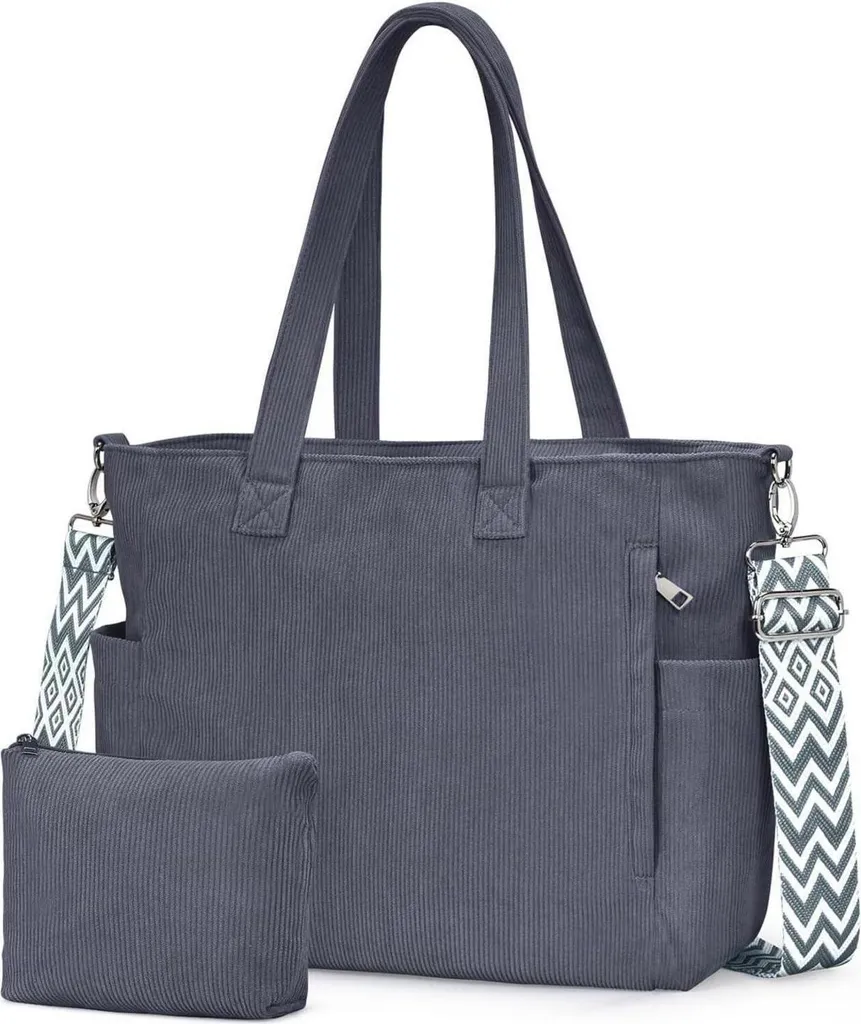 Oscaurt Borsa Lavoro Velluto Donna - Tote Laptop 15.4" Crossbody