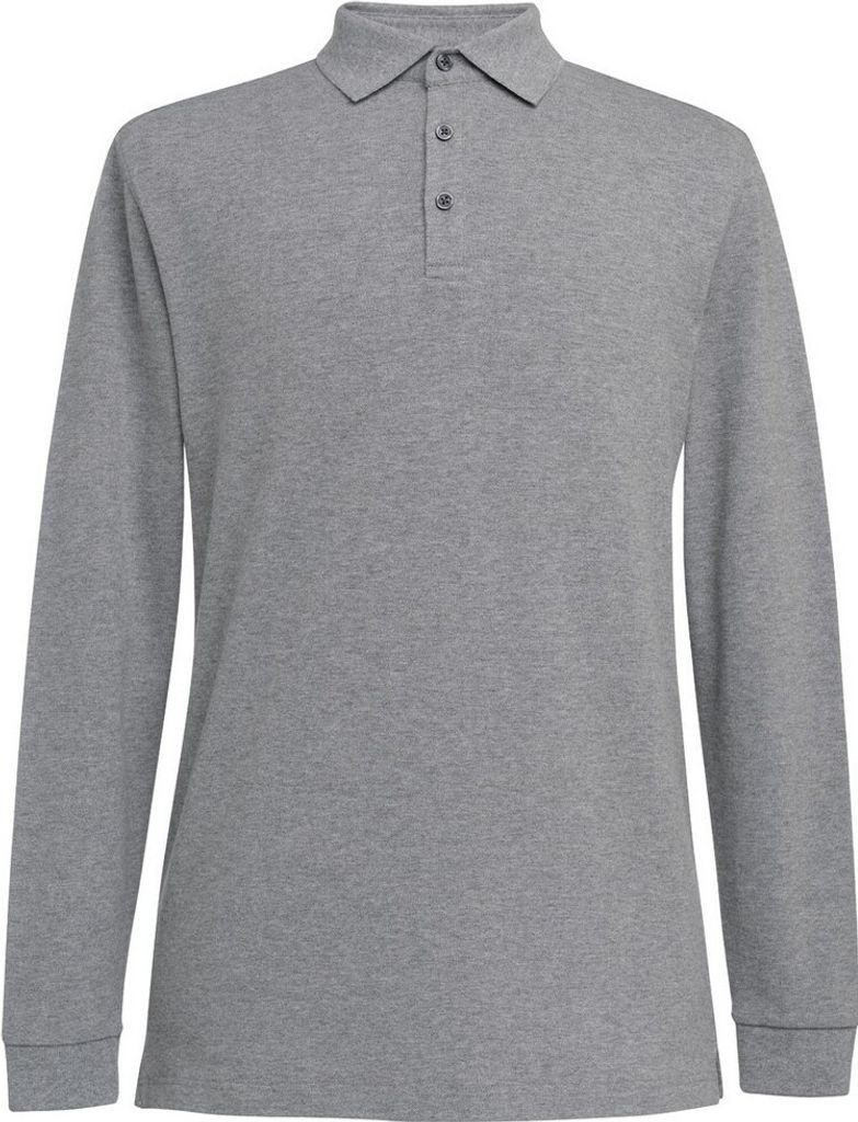 Brook Taverner - "Frederick" Poloshirt für Herren Langärmlig PC5850 (M) (Grau meliert)