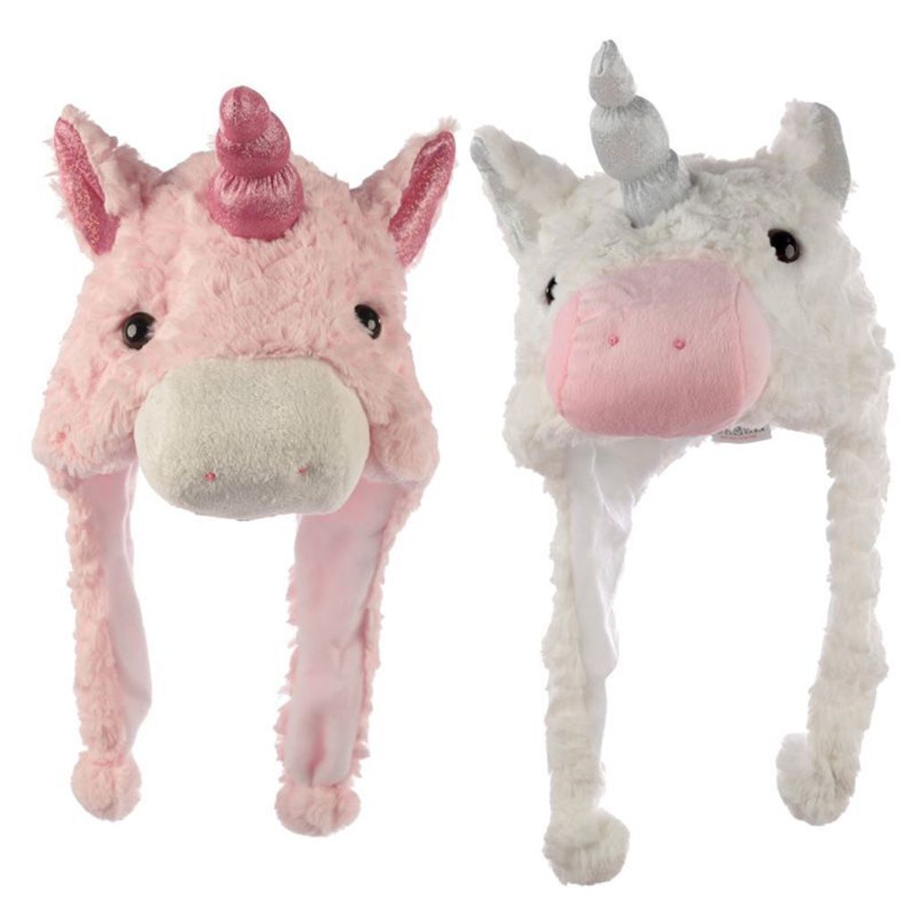 Puckator Plüsch Einhorn Mütze weiß für Mädchen
