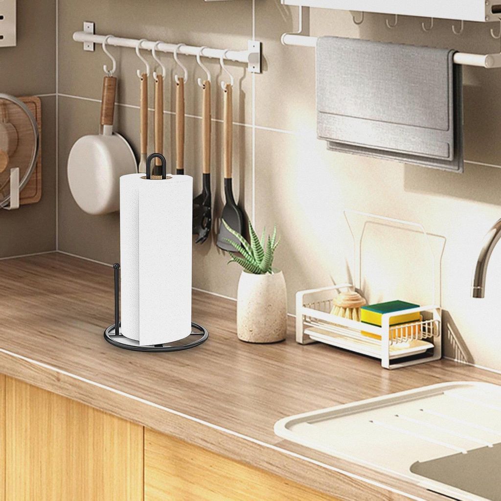 Küchenrollenhalter - Stehendes Haltergestell Für Küchenrolle | Eisen Küchenrollenhalter Mit Rutschfester Gewichteter Basis | Für Küche Bad Au...