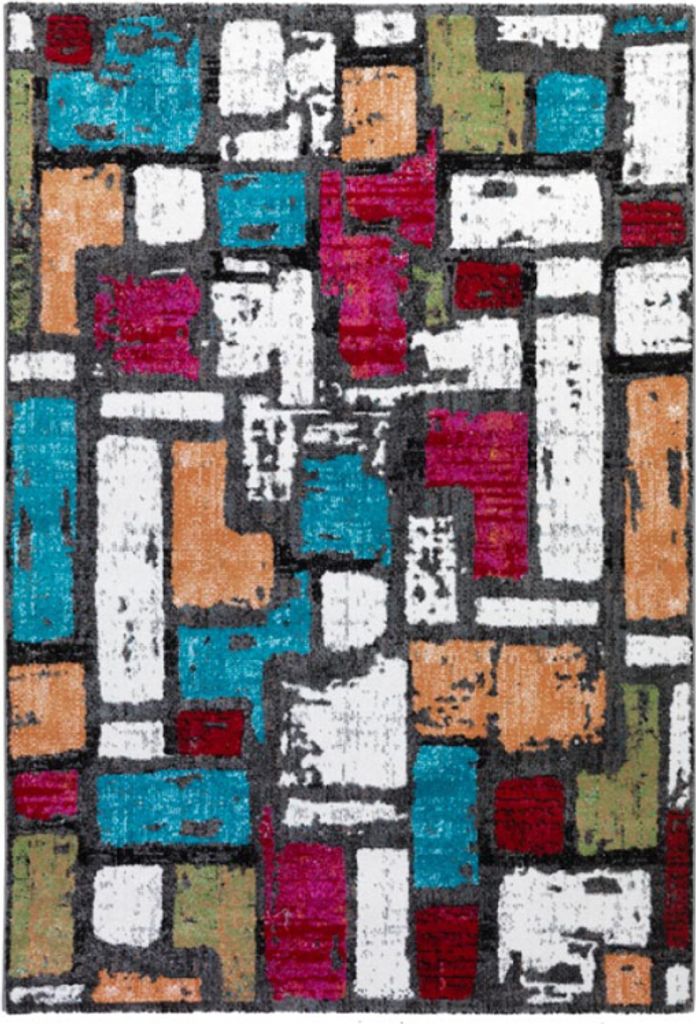 Wohnzimmerteppich modernes mehrfarbiges geometrisches Design Milano MUL022