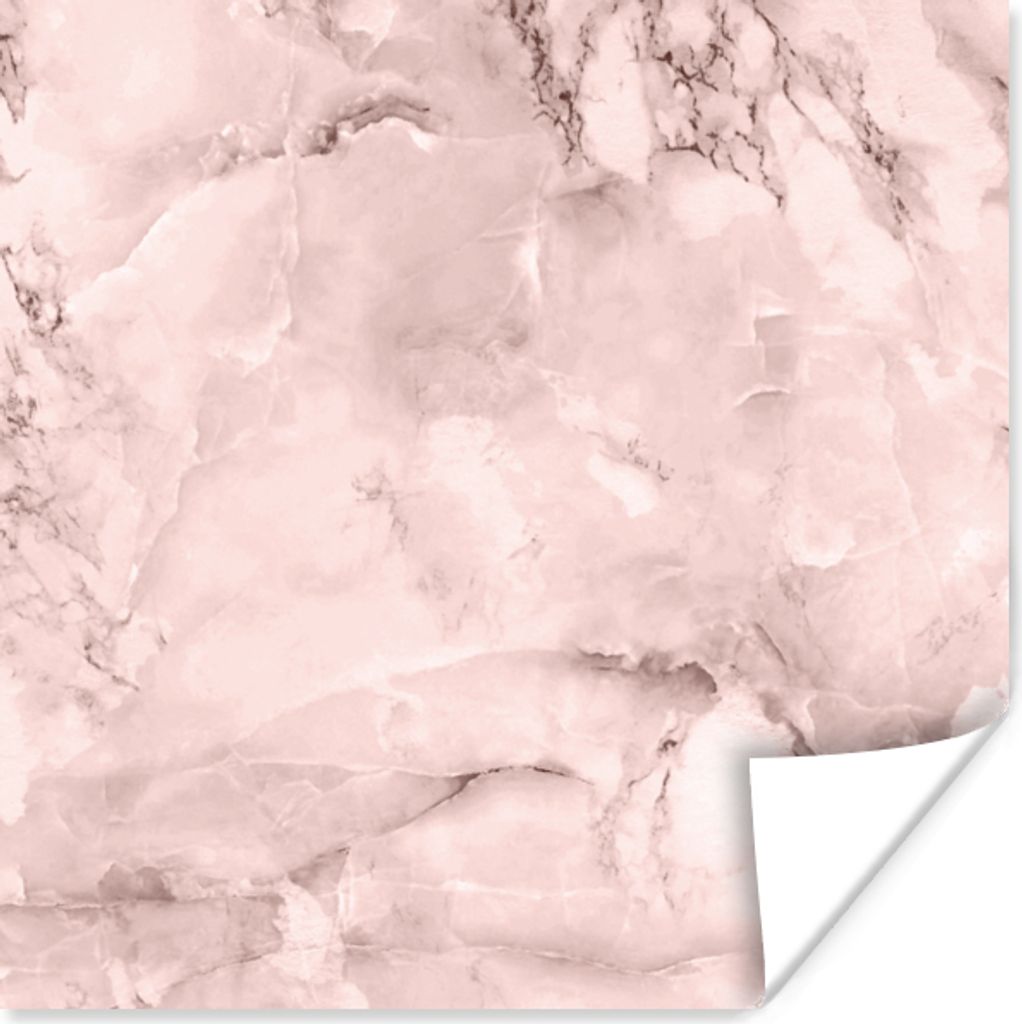 MuchoWow Poster Marmor - Rosa - Stein 75x75 cm - Wand Dekoration