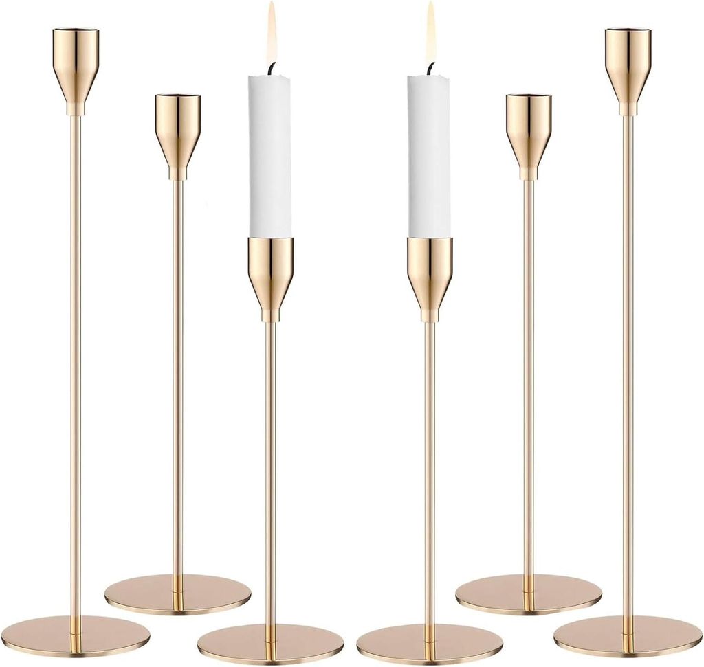 Kerzenhalter, Kerzenständer, Kerzenständer Stabkerzen 6 Pack Candle Holder für Party Geburtstag Abendessen Vintage Deko