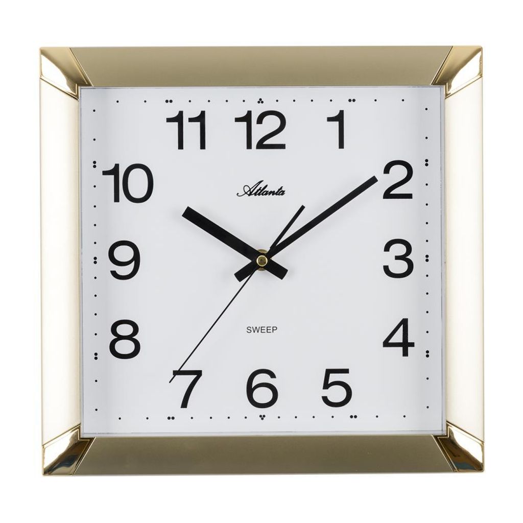 Atlanta Quarzuhr 4457-9, Gold, Wanduhr, Metallic-Look