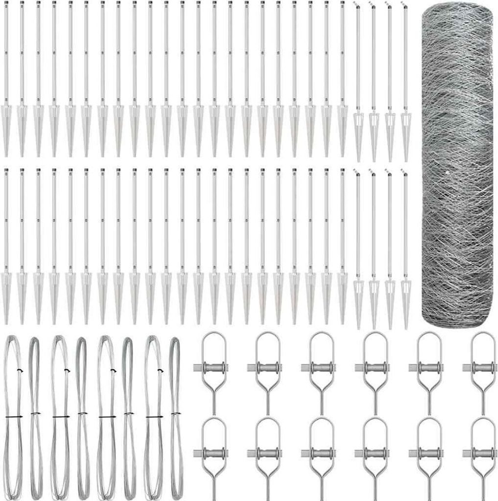 vidaXL Zaunpfosten Silber