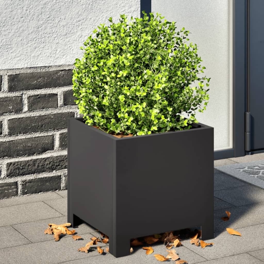 "2026 Promotion" Hochbeet - Pflanzkübel - 2 Stk. - Blumenkasten - Schwarz 30x30x30 Stahl - Beete CC30922