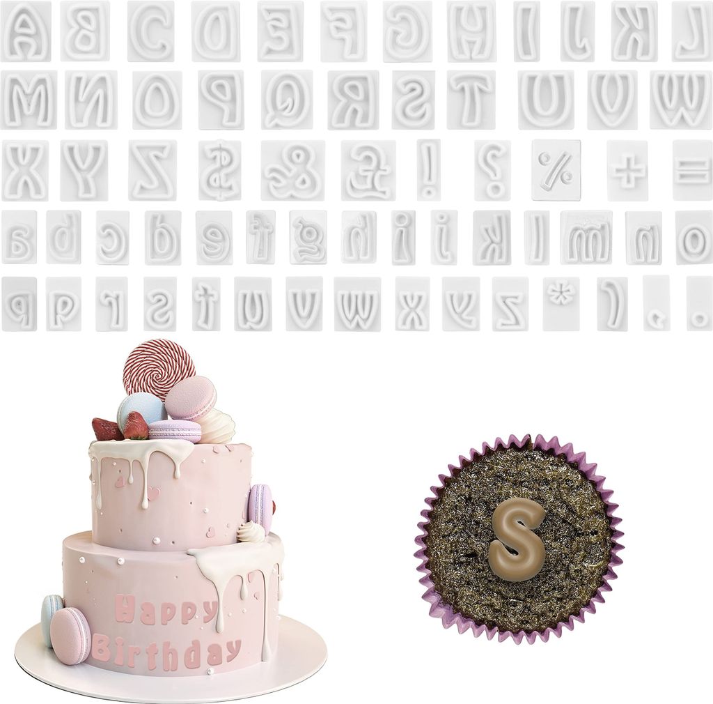 Kurtzy 64er Pack Kleine Ausstecher Buchstaben Fondant Produktbild 