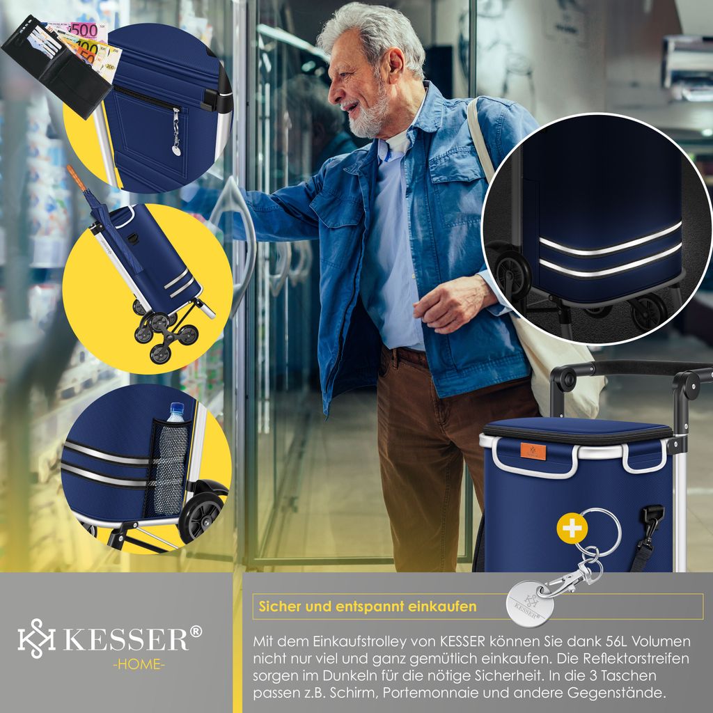 KESSER® Einkaufstrolley mit Kühlfach ideal für Stufen 56L Produktbild 5