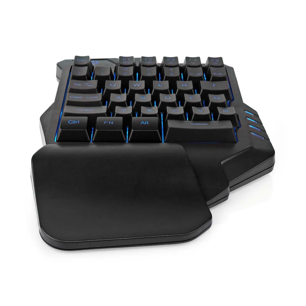 Clavier Gaming une main Nedis filaire USB touches à membrane RGB 1.6m