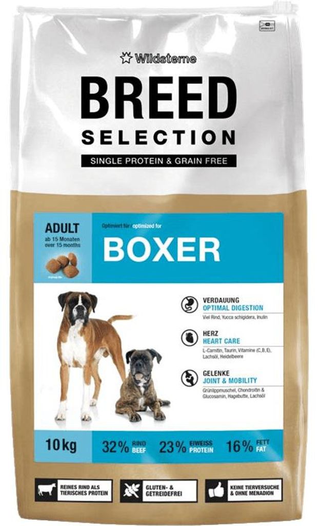 Wildsterne Breed Boxer | Alleinfutter optimiert für Boxer ab dem 15. Lebensmonat | von Tierärzten entwickelt | 10kg