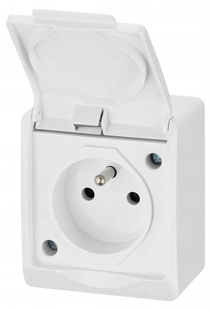 AUFPUTZ-FEUCHTRAUMSTECKDOSE HERMES 1x2P+Z IP44 WEIß EPN
